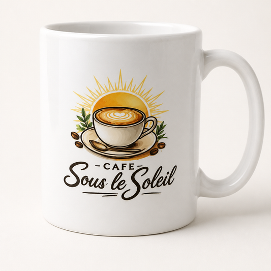 Porcelain Mug — Coffee Under the Sun | 11 oz of coffee
