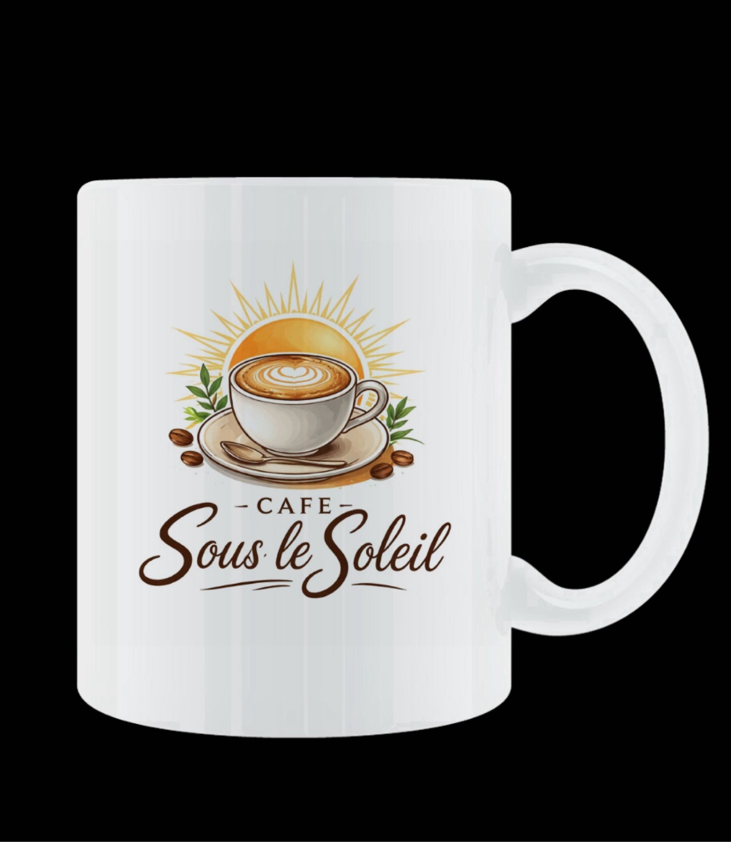 Tasse en porcelaine — Café Sous le Soleil | 11 oz de café